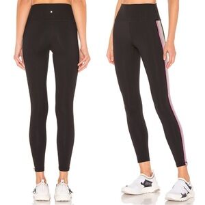 Spiritual Gangster High Waist 7/8 Metallic Sparkle Stripe Legging Rainbow Small